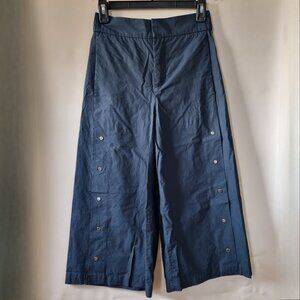 ZARA WOMAN Dark Blue Wide Leg Culottes with Snap Buttons Size XS